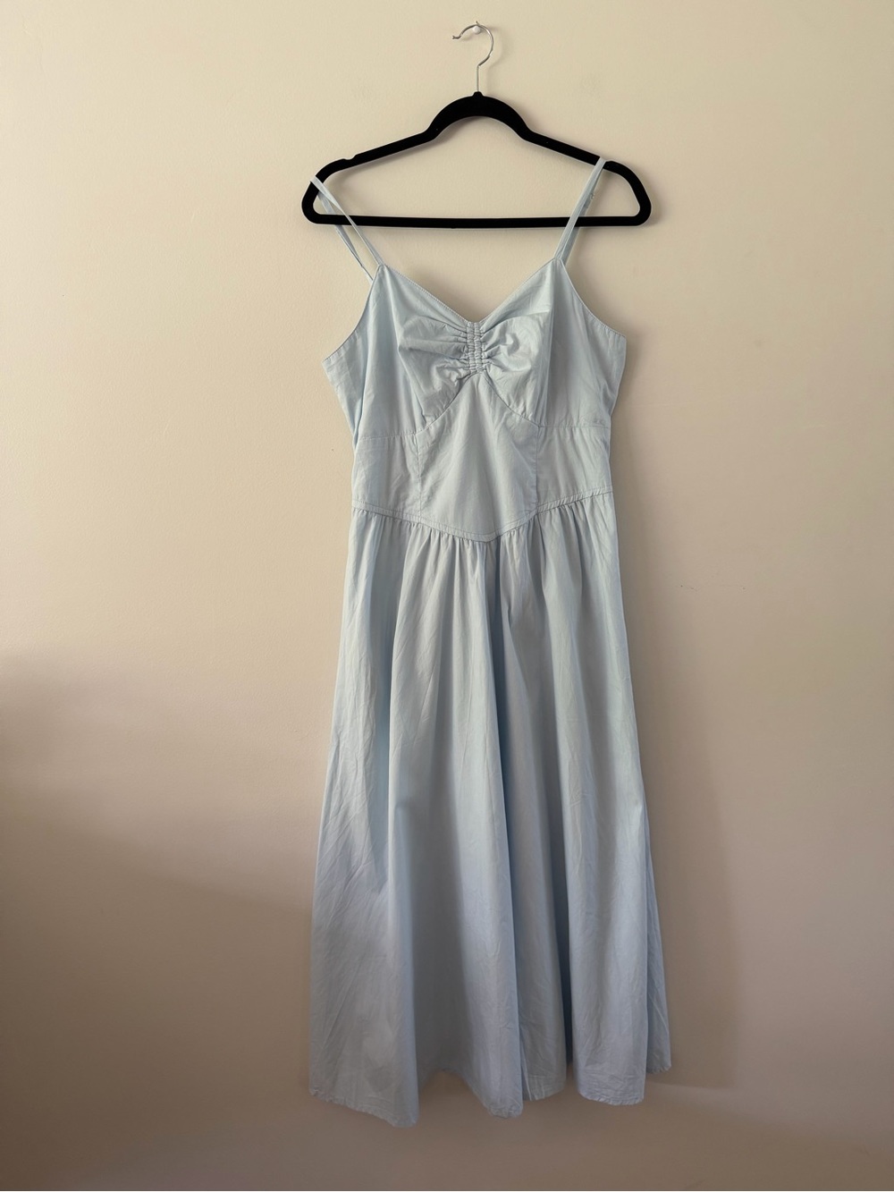 Japna 100% Cotton Blue Flowy Boho Coastal Beach Coquette Maxi Dress Womens XL